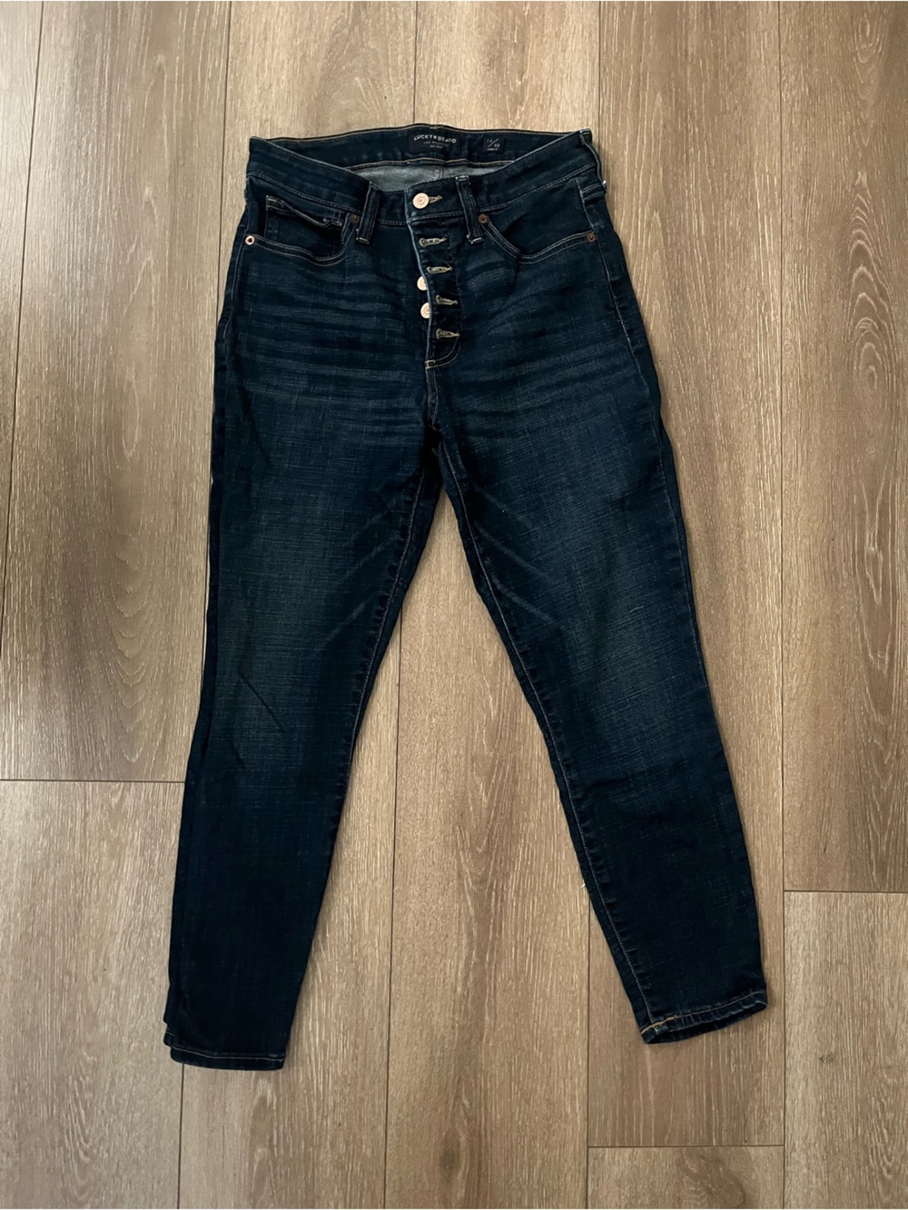 Lucky Brand High-Rise Dark Indigo Button-Fly Jeans